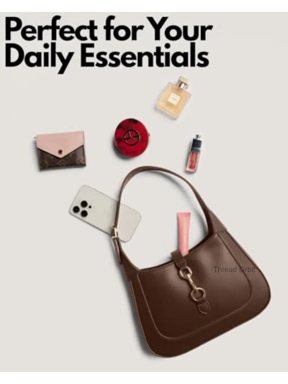 Vegan Leather Hobo Shoulder Bag with Crossbody Strap Zip Closure